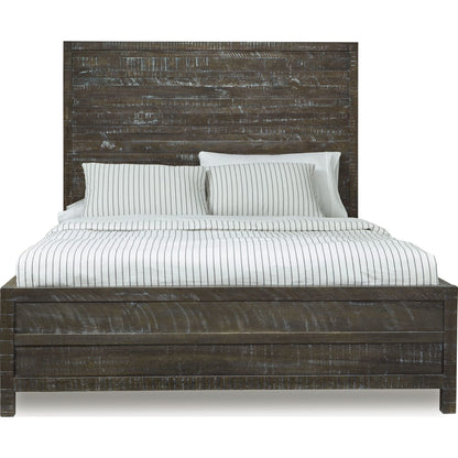 Townsend Solid Wood Low-Profile Bed in Gunmetal