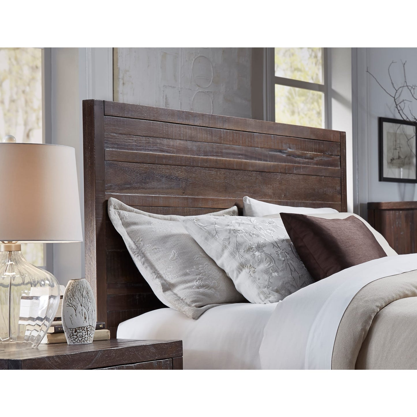 Townsend Solid Wood Panel Bed in Java