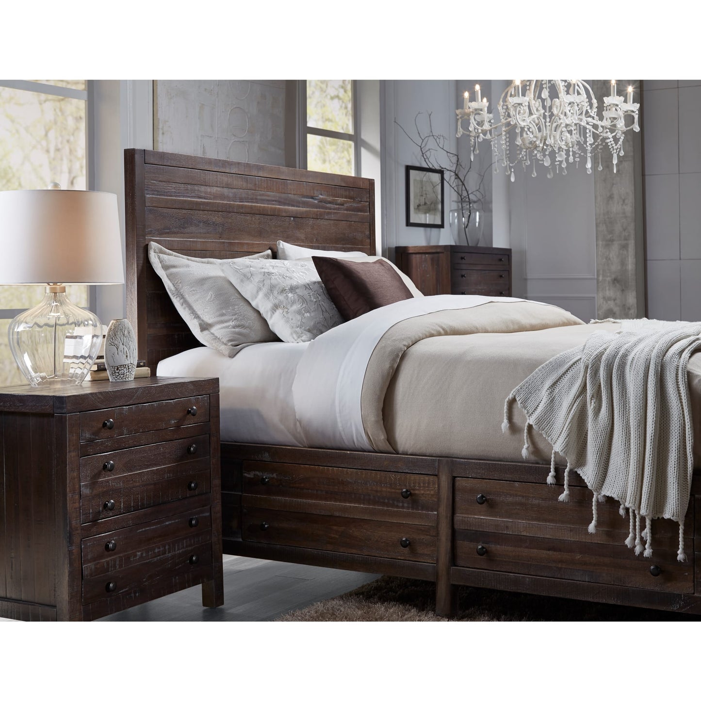 Townsend Solid Wood Storage Bed in Java