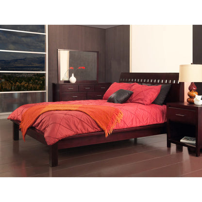 Veneto Wood Platform Bed in Espresso