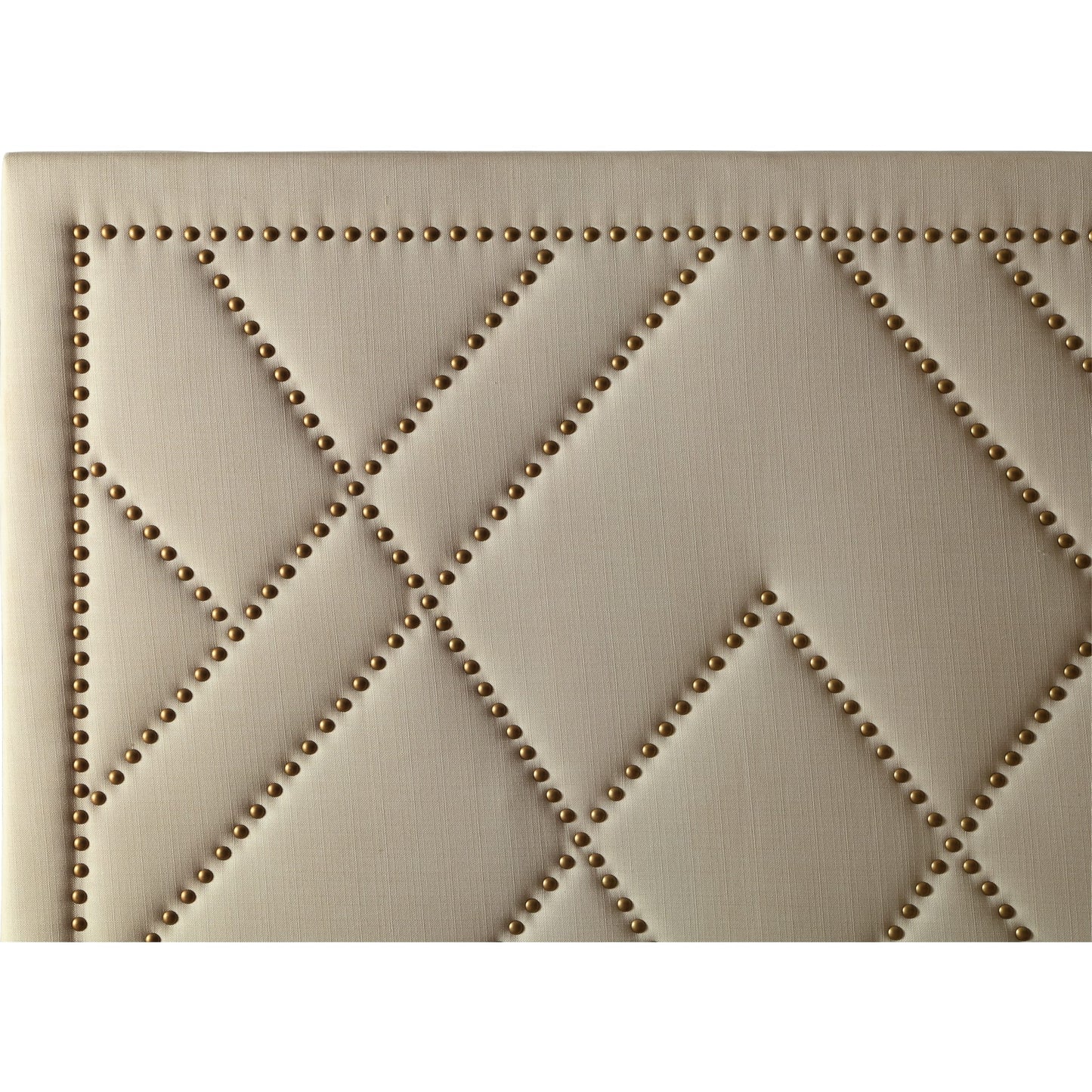 Vienne Nailhead Upholstered Platform Storage Bed in Powder