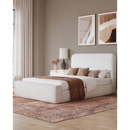 Wisteria Upholstered Platform Bed in Frosty Corduroy