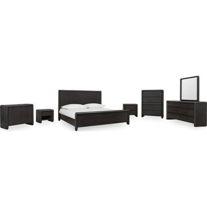 Xolani Acacia Wood Platform Bed in Jaguar