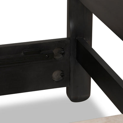 Xolani Acacia Wood Platform Bed in Jaguar