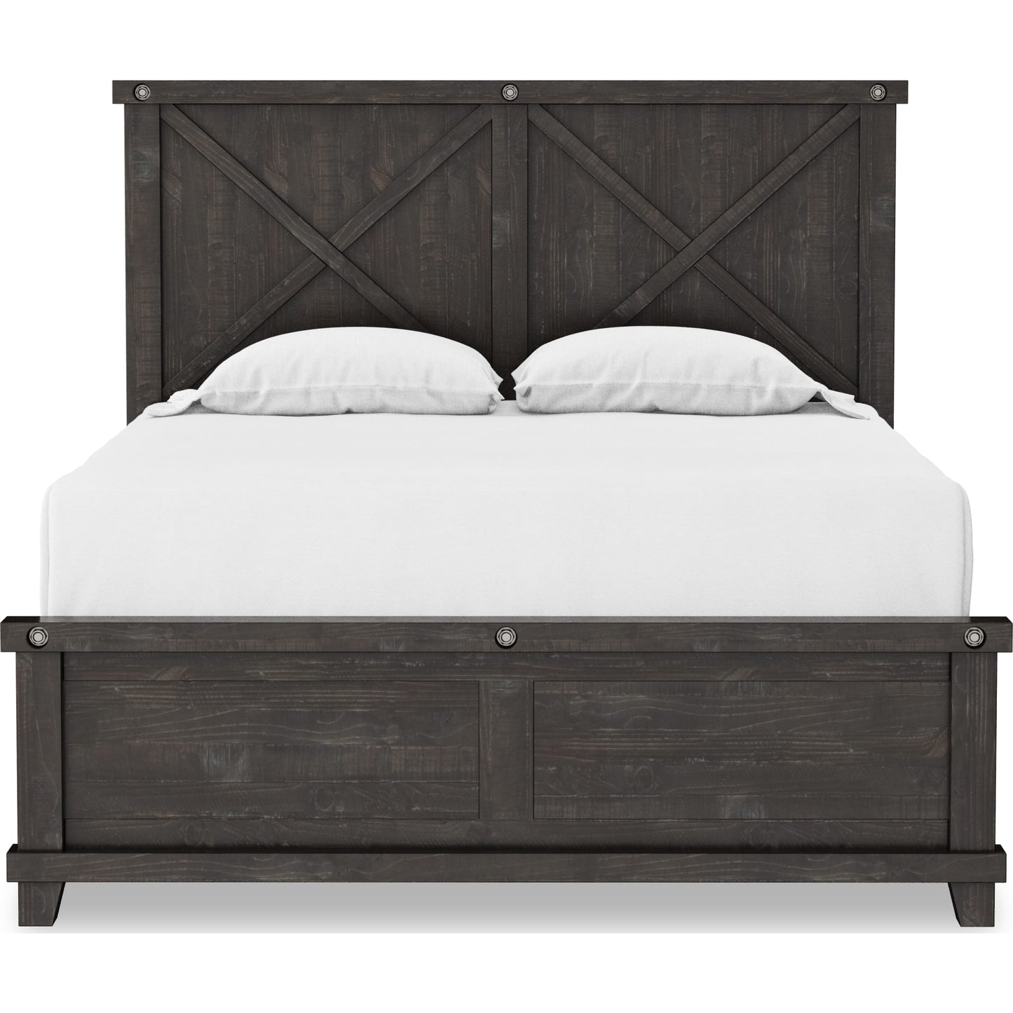 Yosemite Solid Wood Panel Bed in Cafe