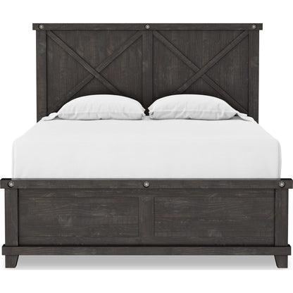 Yosemite Solid Wood Panel Bed in Cafe