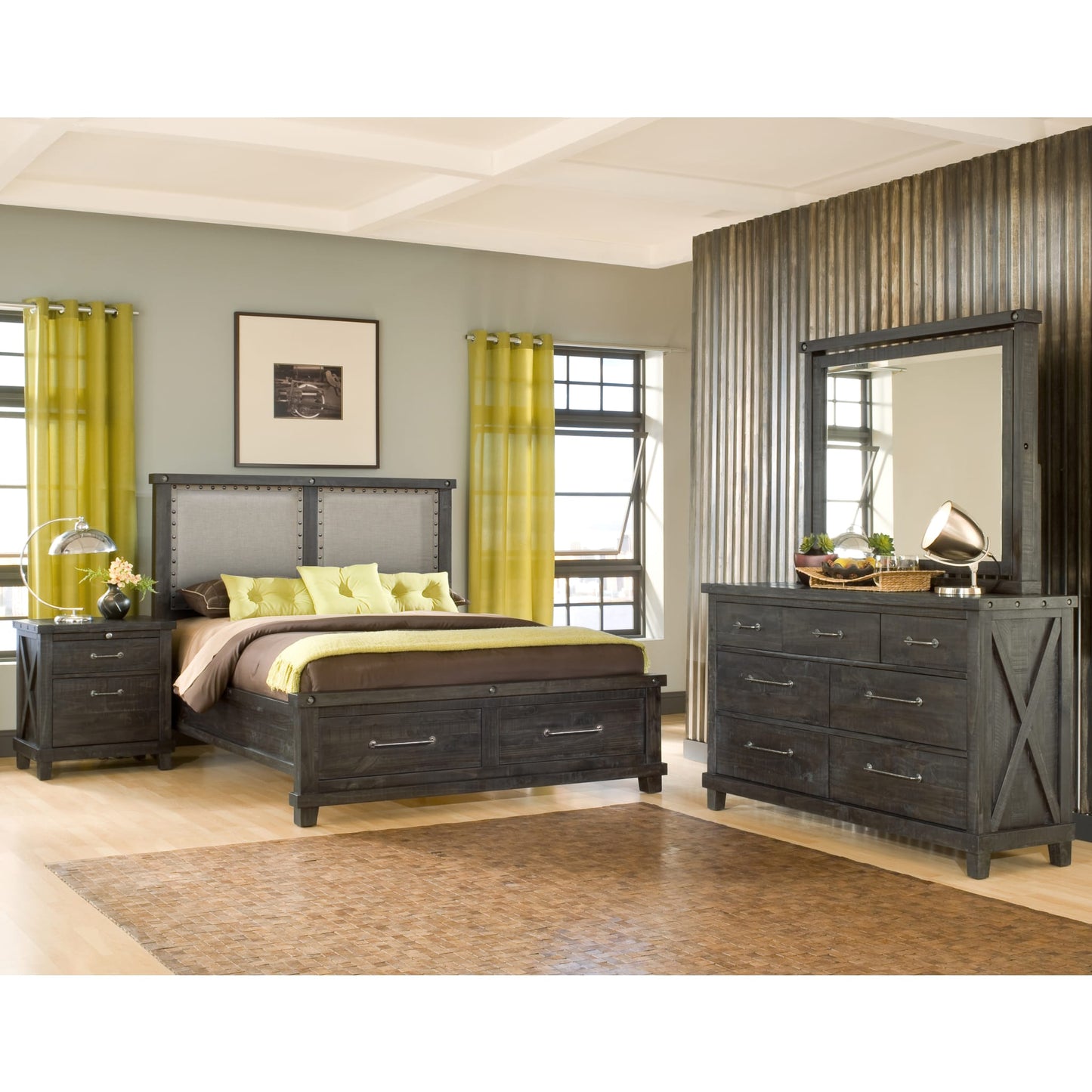 Yosemite Upholstered Footboard Storage Bed in Cafe