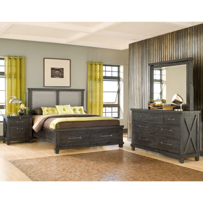 Yosemite Upholstered Footboard Storage Bed in Cafe