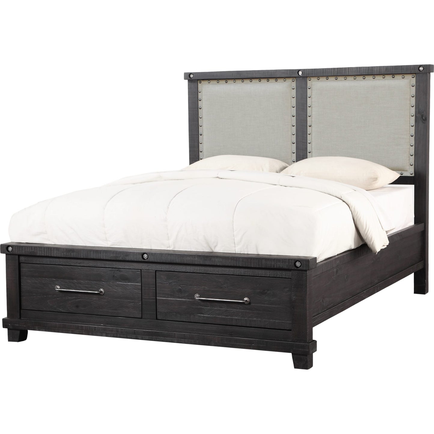 Yosemite Upholstered Footboard Storage Bed in Cafe