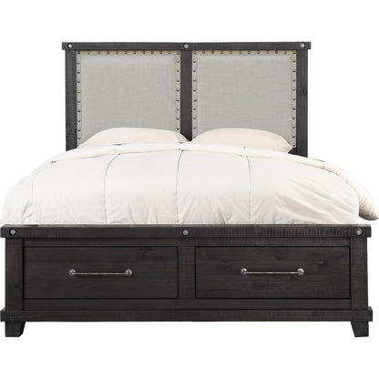 Yosemite Upholstered Footboard Storage Bed in Cafe
