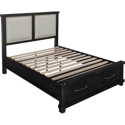 Yosemite Upholstered Footboard Storage Bed in Cafe