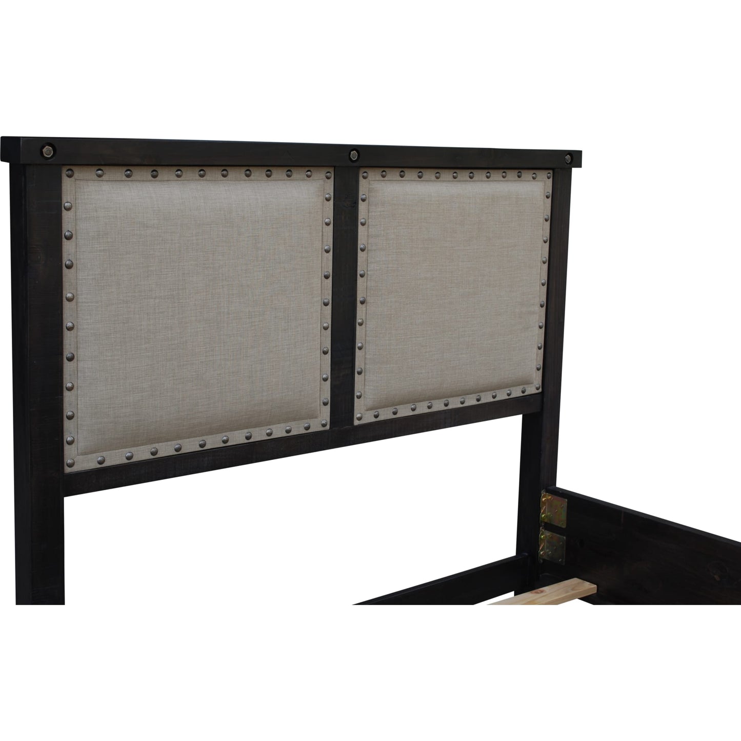 Yosemite Upholstered Wood Panel Bed in Cafe