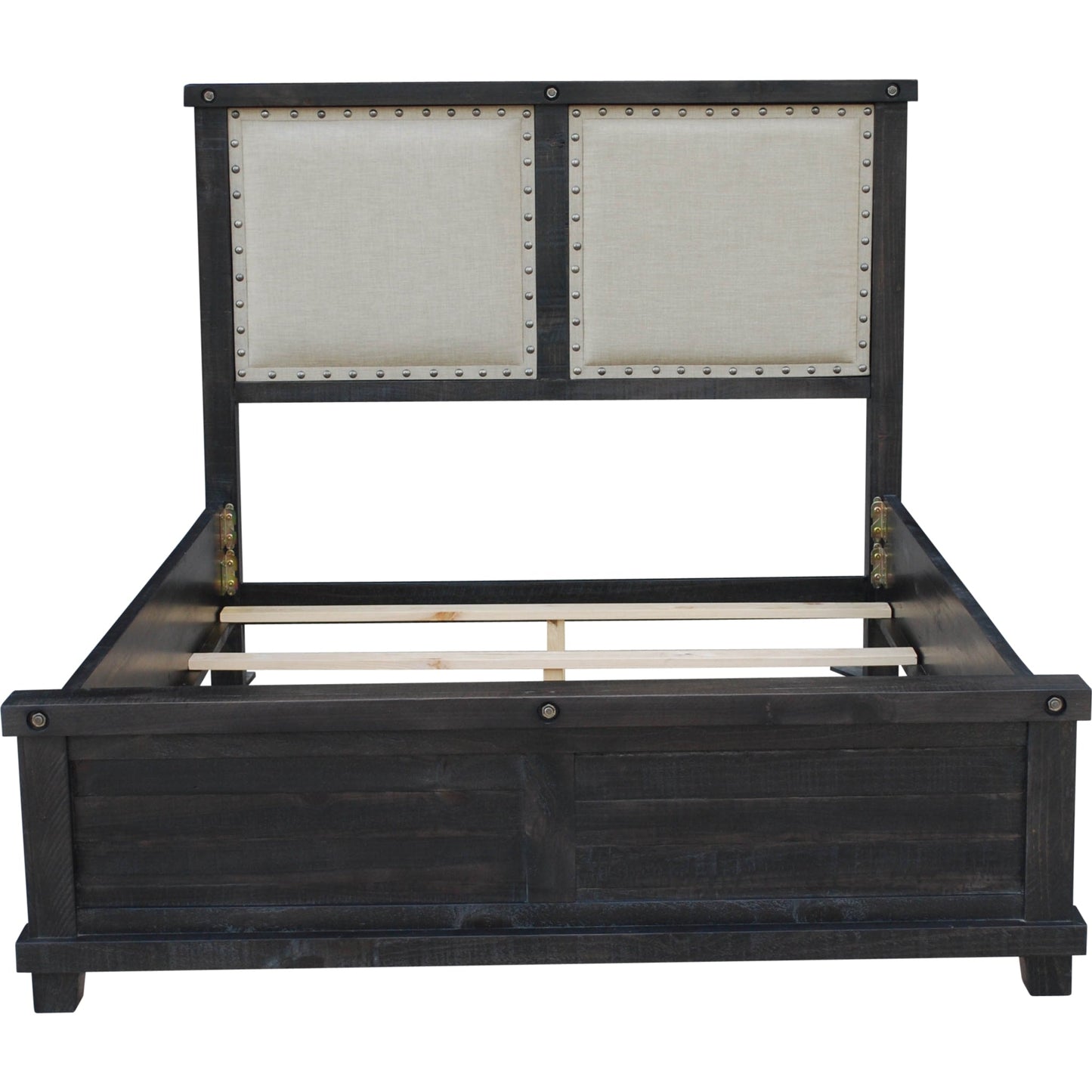 Yosemite Upholstered Wood Panel Bed in Cafe