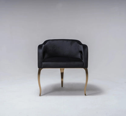 Caprice Brushed Titanium Gold Dining Chair