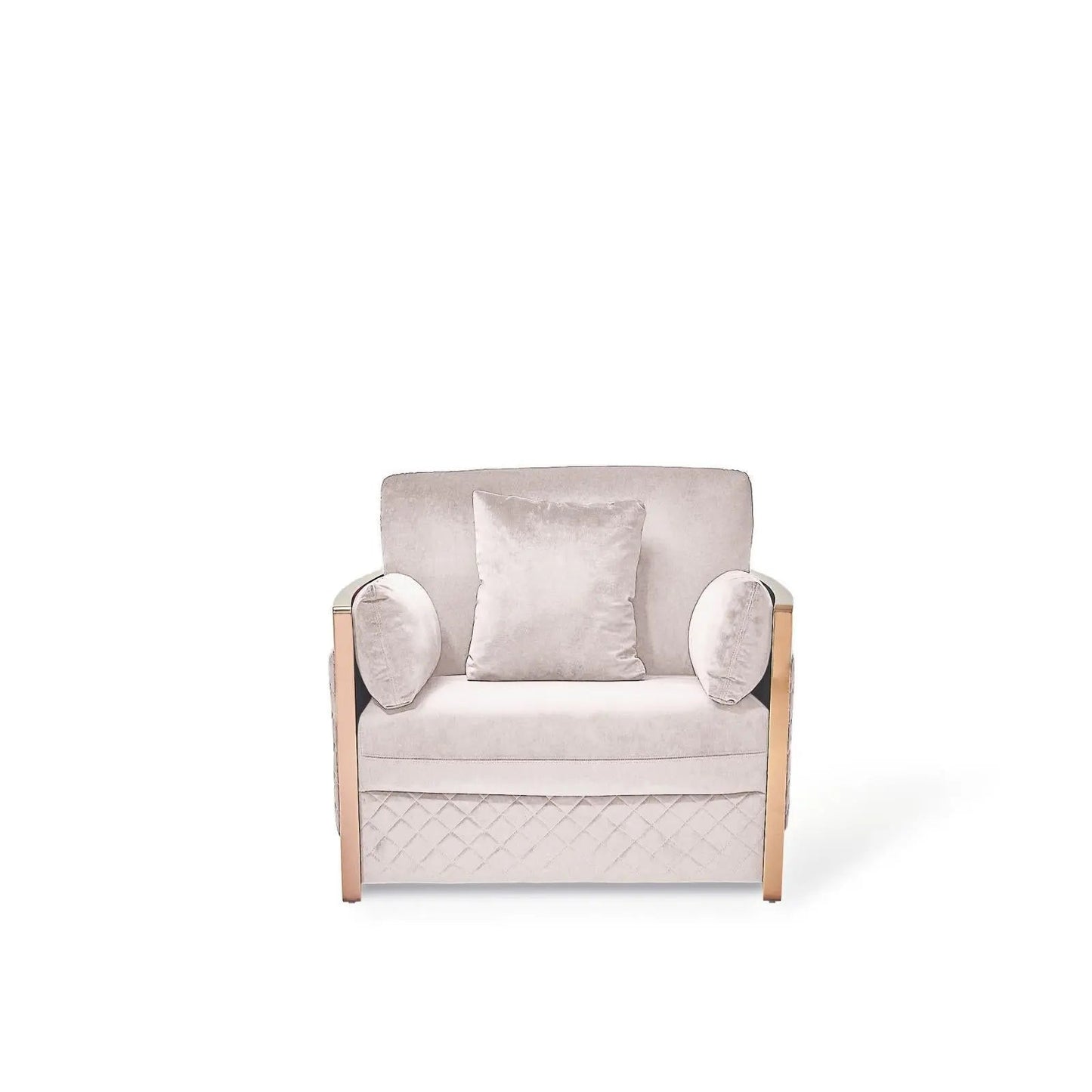 Adagio Rose Gold Luxury Sofa Set in Beige