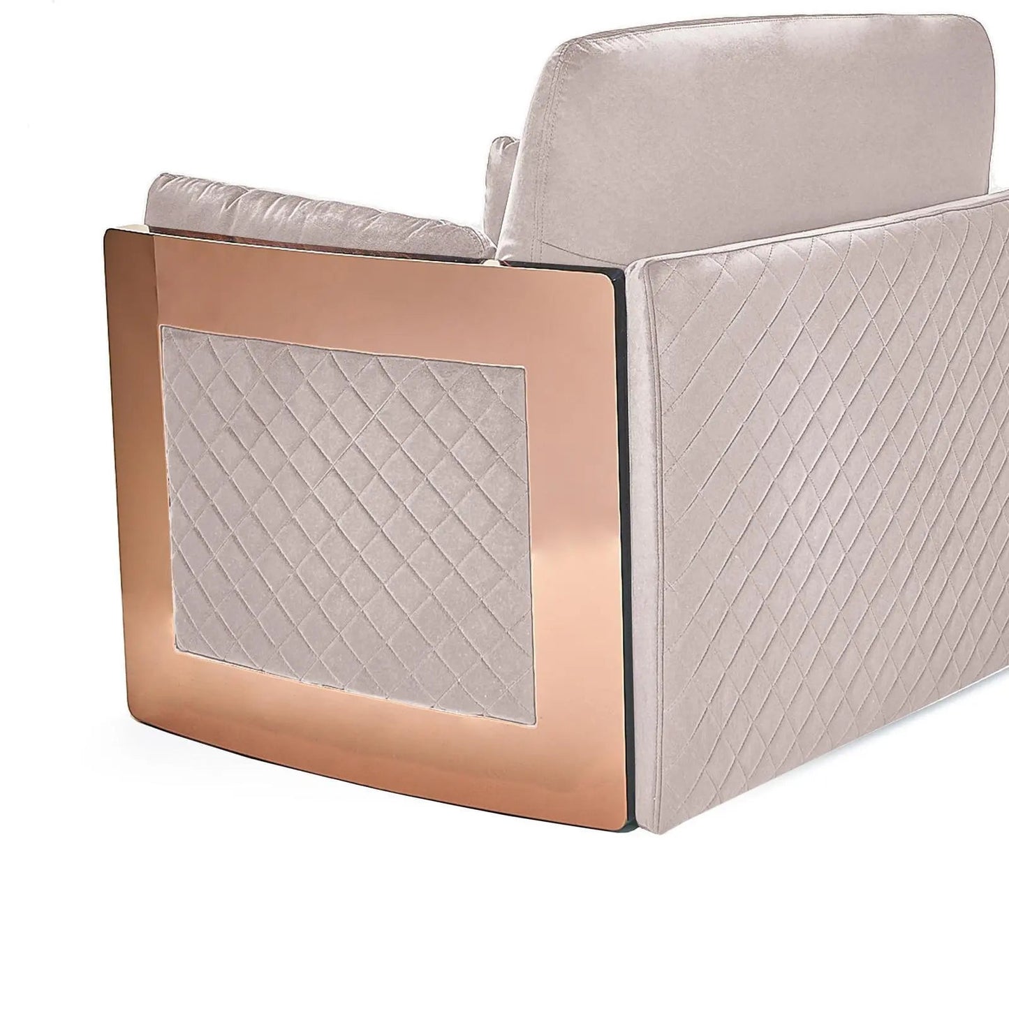 Adagio Rose Gold Luxury Sofa Set in Beige