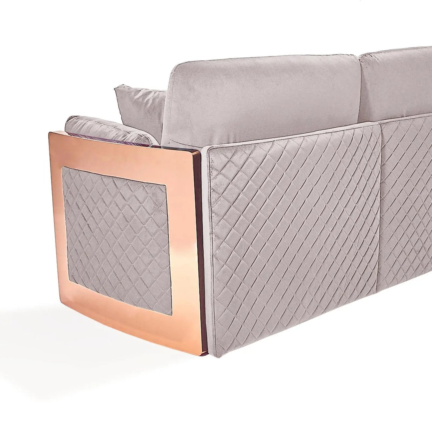 Adagio Rose Gold Luxury Sofa Set in Beige