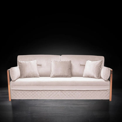 Adagio Rose Gold Luxury Sofa Set in Beige