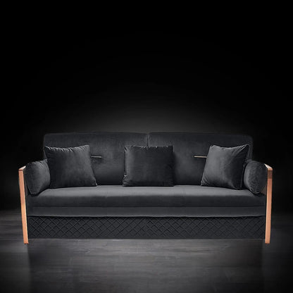Adagio Rose Gold Luxury Sofa Set in Black