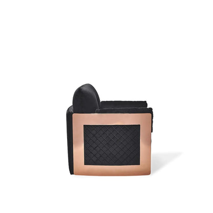 Adagio Rose Gold Luxury Sofa Set in Black