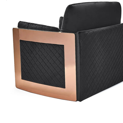 Adagio Rose Gold Luxury Sofa Set in Black