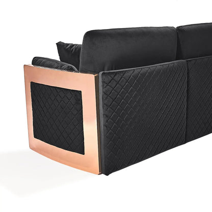 Adagio Rose Gold Luxury Sofa Set in Black