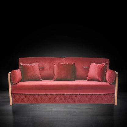 Adagio Rose Gold Luxury Sofa Set in Burgundy