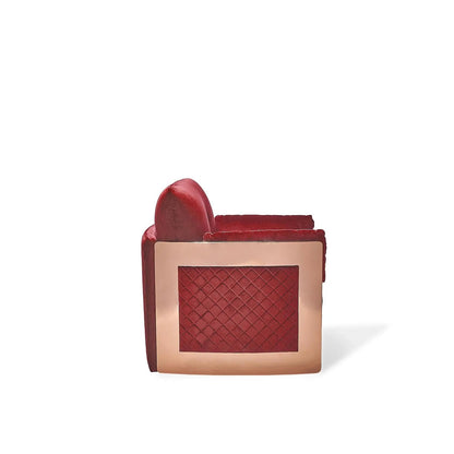 Adagio Rose Gold Luxury Sofa Set in Burgundy