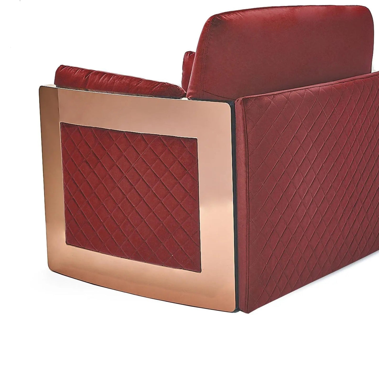 Adagio Rose Gold Luxury Sofa Set in Burgundy