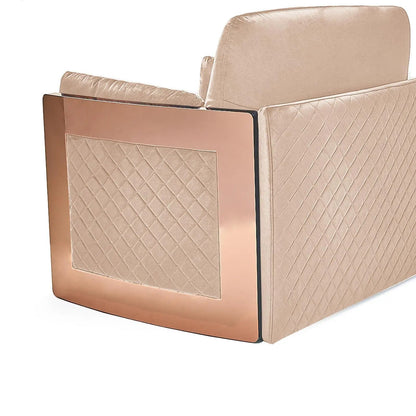 Adagio Rose Gold Luxury Sofa Set in Dark Beige