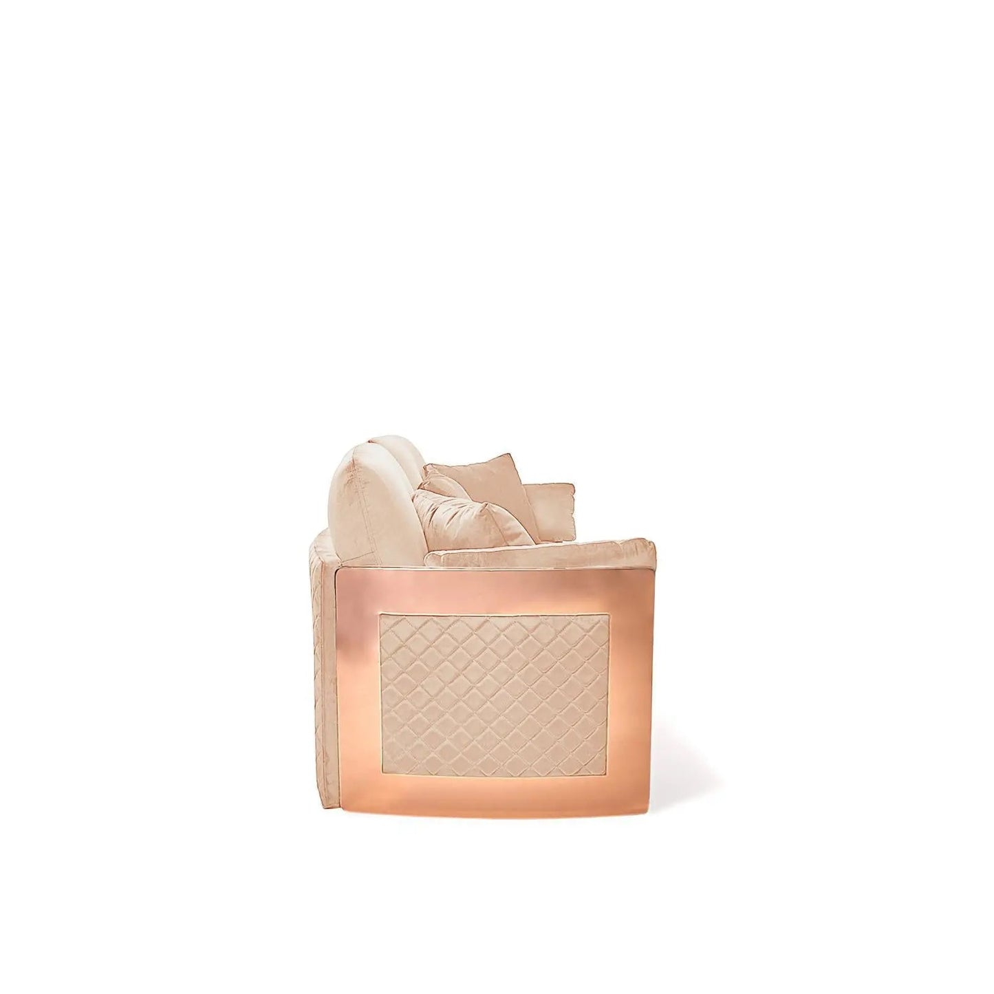 Adagio Rose Gold Luxury Sofa Set in Dark Beige