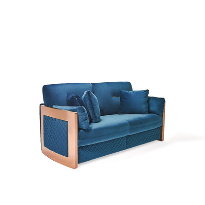 Adagio Rose Gold Luxury Sofa Set in Dark Blue