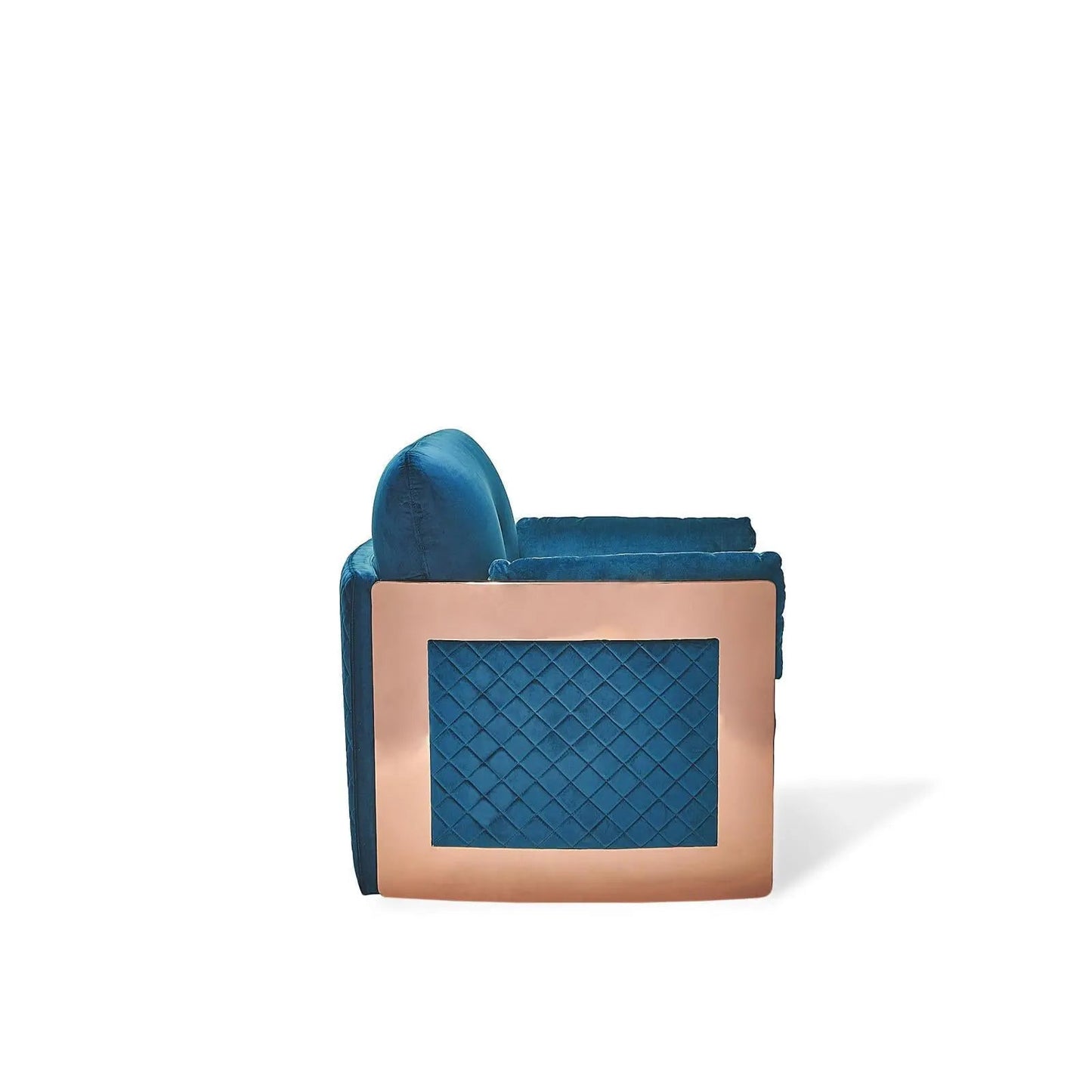 Adagio Rose Gold Luxury Sofa Set in Dark Blue