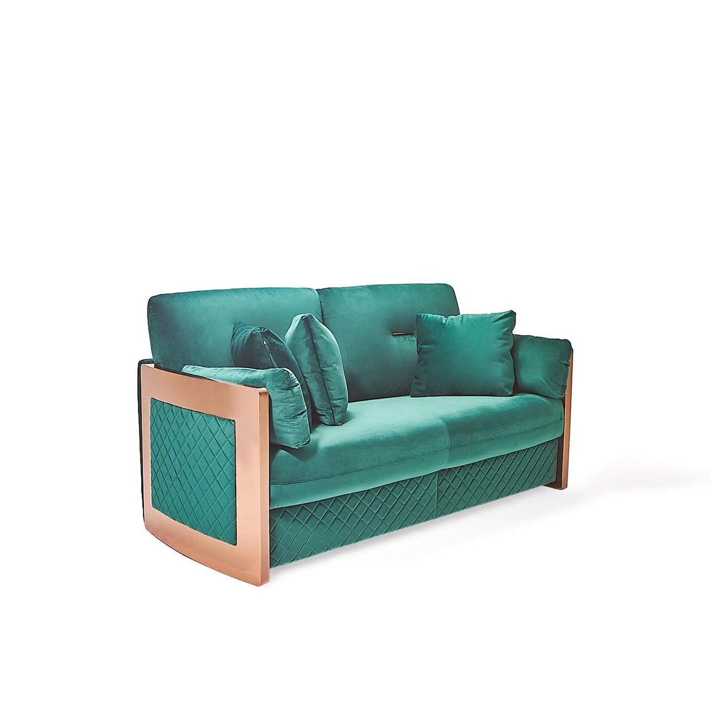 Adagio Rose Gold Luxury Sofa Set in Dark Green