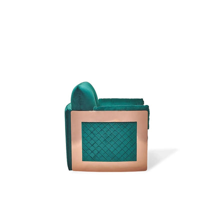 Adagio Rose Gold Luxury Sofa Set in Dark Green