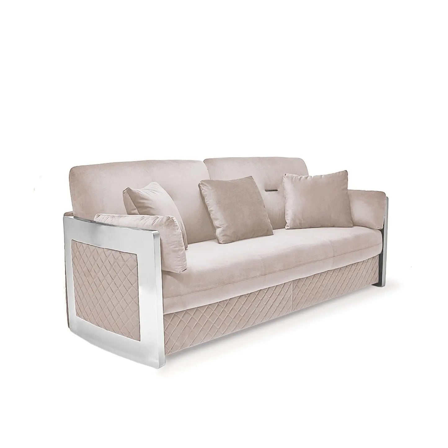 Adagio Silver Luxury Sofa Set in Beige