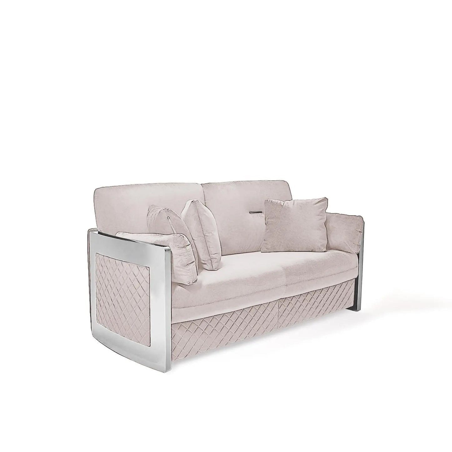 Adagio Silver Luxury Sofa Set in Beige