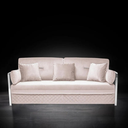 Adagio Silver Luxury Sofa Set in Beige