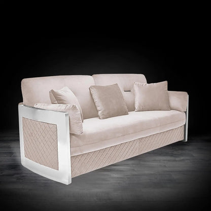 Adagio Silver Luxury Sofa Set in Beige
