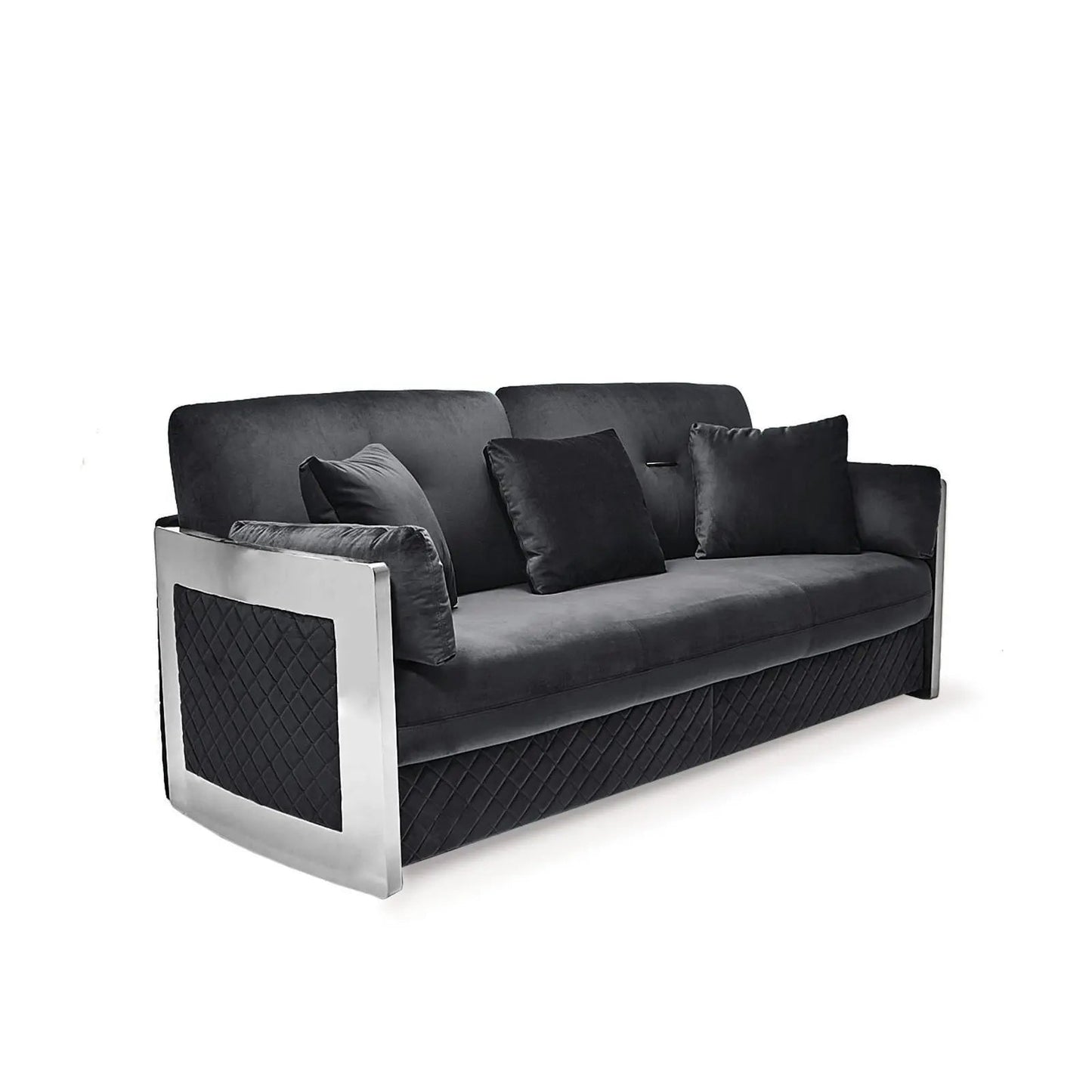Adagio Silver Luxury Sofa Set in Black