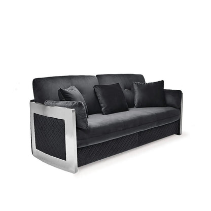 Adagio Silver Luxury Sofa Set in Black