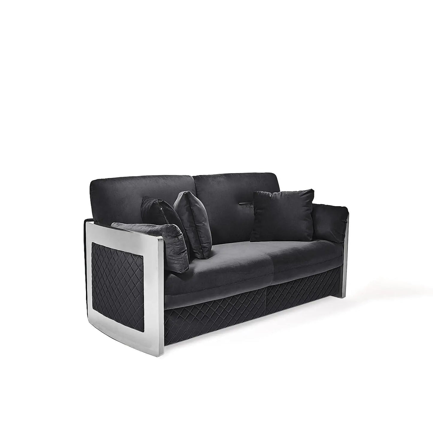 Adagio Silver Luxury Sofa Set in Black