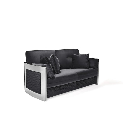 Adagio Silver Luxury Sofa Set in Black