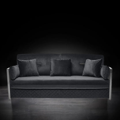 Adagio Silver Luxury Sofa Set in Black