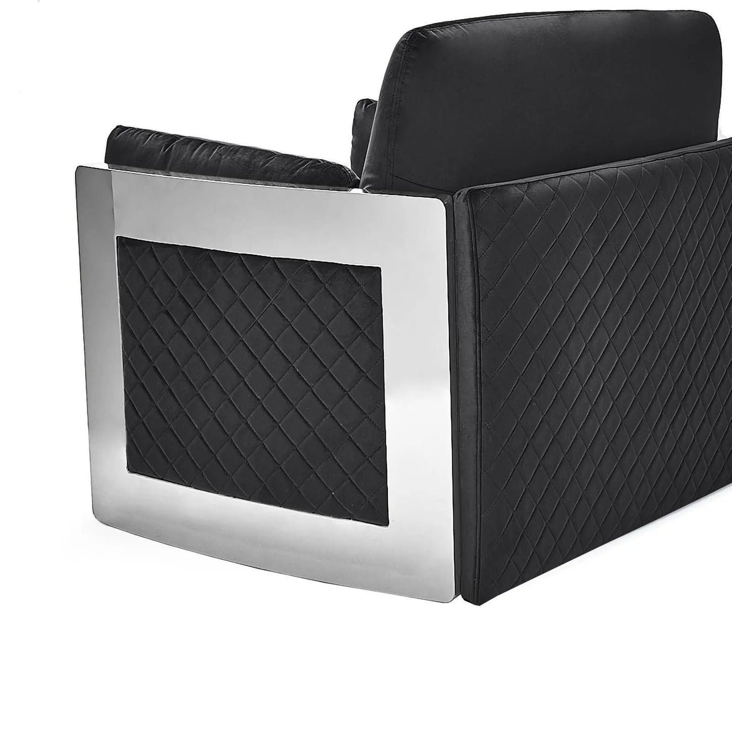 Adagio Silver Luxury Sofa Set in Black