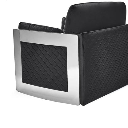 Adagio Silver Luxury Sofa Set in Black