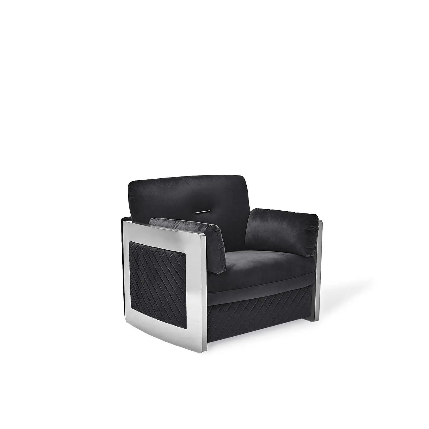 Adagio Silver Luxury Sofa Set in Black