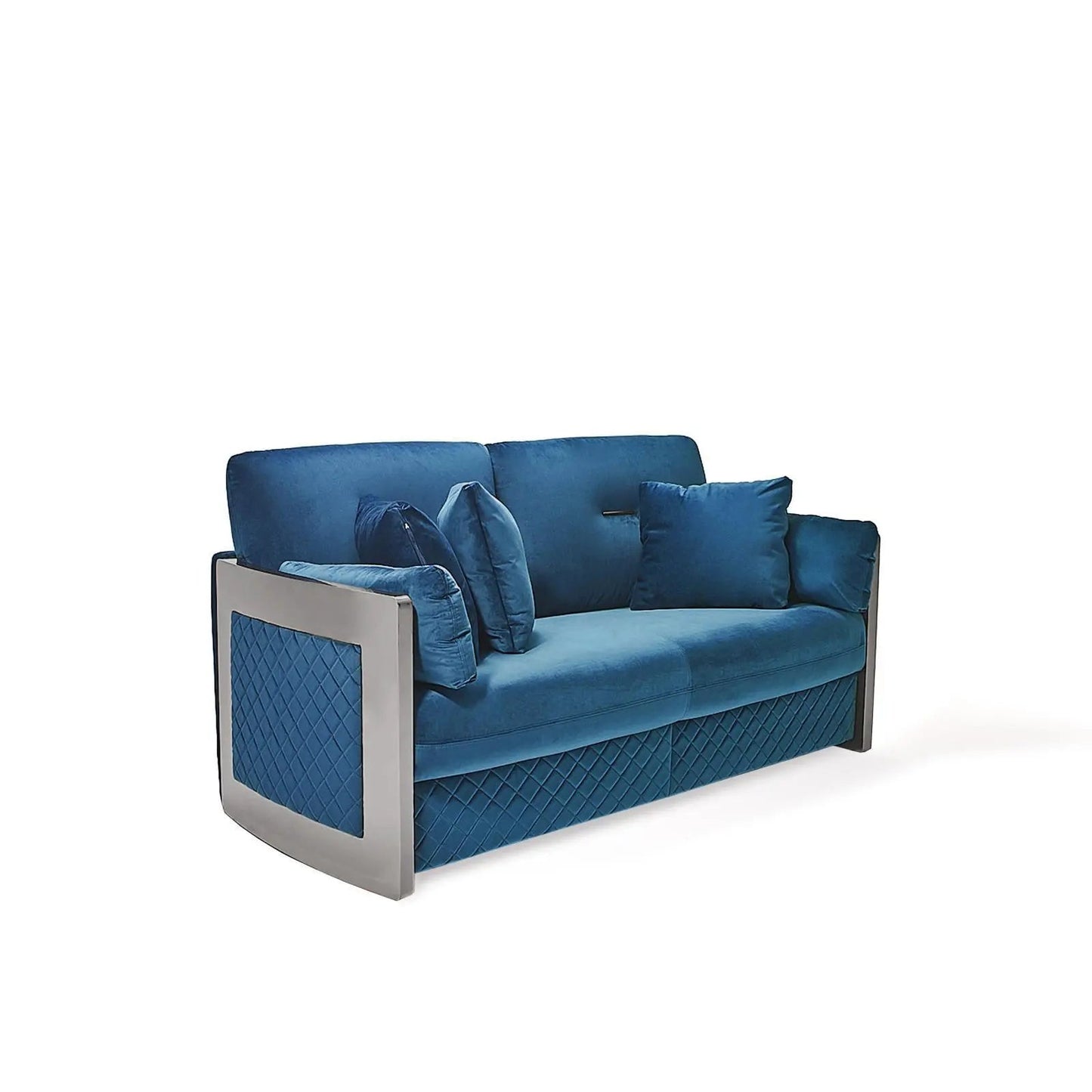 Adagio Silver Luxury Sofa Set in Dark Blue