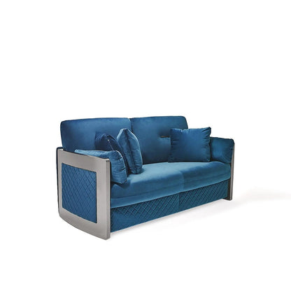 Adagio Silver Luxury Sofa Set in Dark Blue