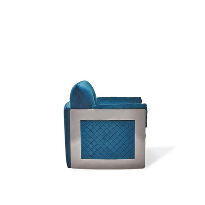 Adagio Silver Luxury Sofa Set in Dark Blue